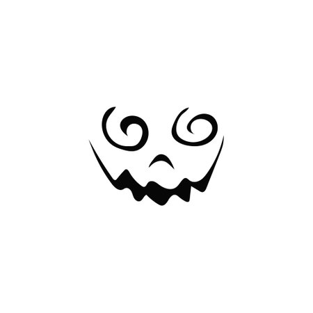 Smile horror face. Angry spooky mouth for halloween as devilish decoration and emotional expression of vector evilのイラスト素材
