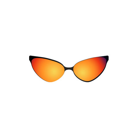 Fashionable orange sunglasses. Stylish accessory to protect eyes from sun with stylish lenses and plastic vector frames.のイラスト素材