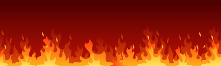 burning fire flame illustration silhouette backgroundのイラスト素材