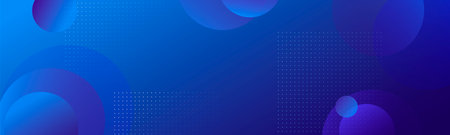 Futuristic bright colorful gradient background with blue and pink circle shape. Abstract dynamic light geometric space backdrop with dots and round form figureのイラスト素材