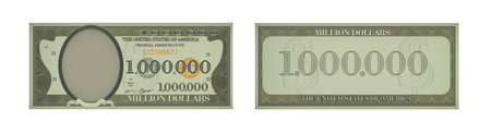 One million dollar banknote template. US fake fake cash note. Game joke money million dollarのイラスト素材