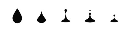 Water droplet fall animation. Moisture drop rippleのイラスト素材