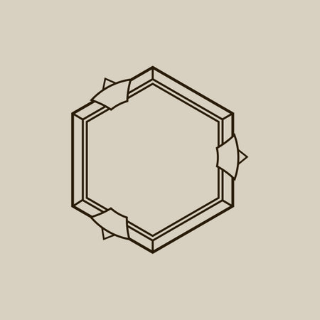Hexagonal ornament with mystical symbols and alchemical details, perfect for spiritual or paranormal-themed designs.のイラスト素材