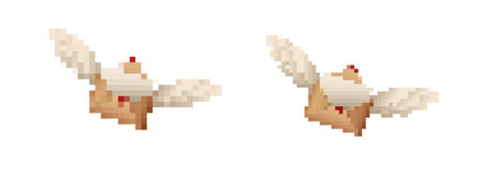Pixel flying mail icons with wings evoke retro design, perfect for game interfaces and messaging.のイラスト素材