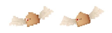 Pixel envelope wing icon in mosaic art style shows a playful, retro design with a classic look.のイラスト素材