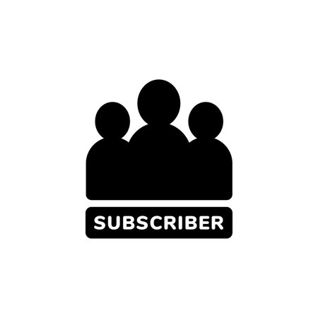 Icon showing three figures above the word subscriber, representing subscription or community...