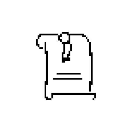 Pixel art scroll icon featuring a decorative seal, ideal for fantasy games, RPG elements, or creative digital design projects.のイラスト素材