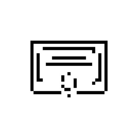 Pixel art document icon featuring a simple diagram or chart in retro mosaic style, ideal for creative apps, dashboards, or game UIs.のイラスト素材