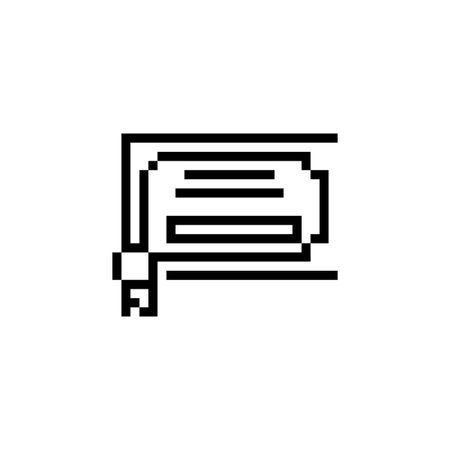Pixel art icon of a folder with documents in retro mosaic style, great for game menus, file systems, or interface design.のイラスト素材
