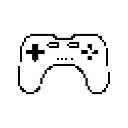 Black and white pixel design creates a retro game controller with simple and clear features.