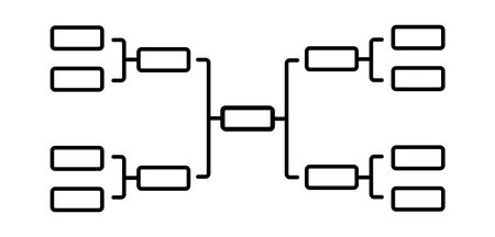 Simple tournament bracket design for organizing and visualizing competition stages effectively.のイラスト素材