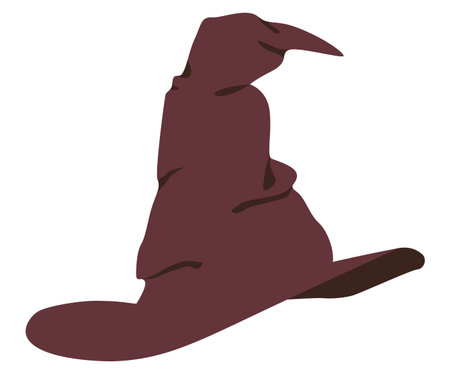 Collection of vintage wizard hats perfect for costume designs, halloween themes, or magical illustrations.のイラスト素材