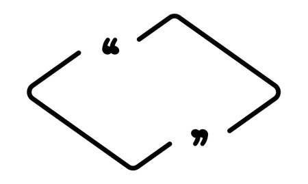 Minimalist frame design featuring modern quotation marks in a sleek layout for creative projects.のイラスト素材