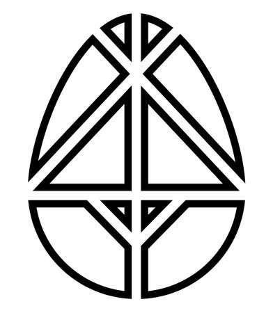 Intriguing black and white geometric design inspired by tangram puzzles, perfect for artistic projects and inspiration.のイラスト素材