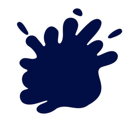 Dark blue abstract splash shape perfect for artistic design, modern projects, or backgrounds.のイラスト素材