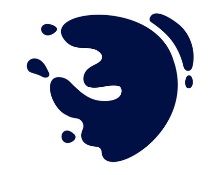 Bold abstract blue splash shape, perfect for modern design elements or creative digital art.のイラスト素材