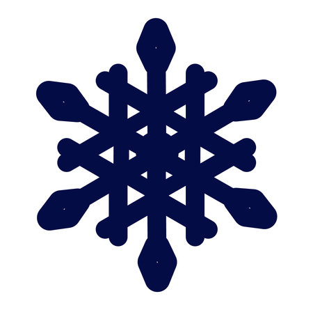 Blue snowflake design perfect for winter themes, decorations, and holiday projects.のイラスト素材
