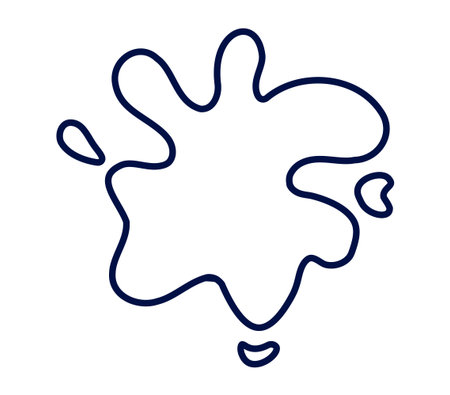 Bold outline of an abstract splash shape, perfect for artistic projects and design inspiration.のイラスト素材