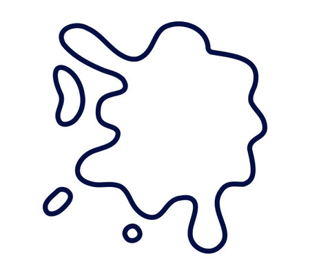 Abstract fluid splash in dark color against a white backdrop, suitable for modern artistic concepts.のイラスト素材