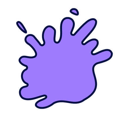 Dynamic abstract purple splash shape with a bold outline, perfect for creative design projects.のイラスト素材
