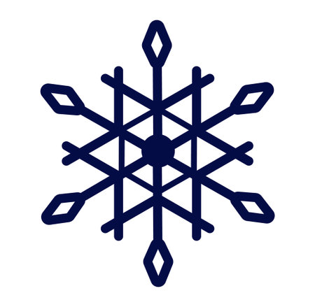 A detailed snowflake design, perfect for winter decoration or craft projects, showcasing geometric elegance.のイラスト素材