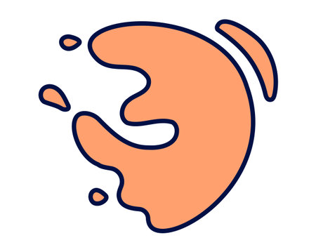 Dynamic splash shape with bold outlines, perfect for creative design projects and modern aesthetics.のイラスト素材