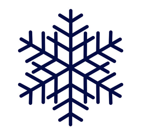 Detailed blue snowflake illustration perfect for winter-themed designs and seasonal decorations.のイラスト素材