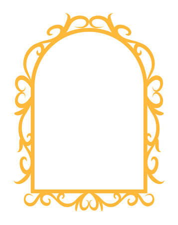 Ornate vintage frame featuring intricate swirls, perfect for adding a classic touch to any decor.のイラスト素材