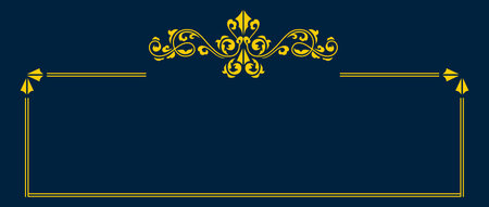 Classic ornate gold borders on a dark background, ideal for invitations and elegant designs.のイラスト素材