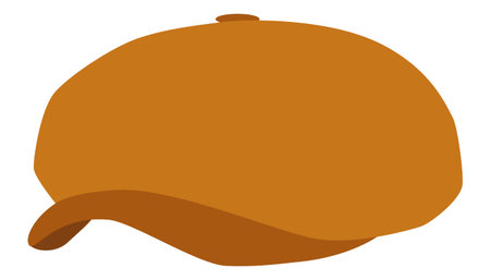Minimalistic design featuring a classic brown hat, perfect for fashion and accessory projects.のイラスト素材