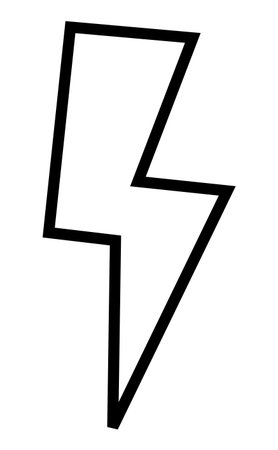 Minimalist black lightning bolt illustration for use in graphic design, posters, and branding.