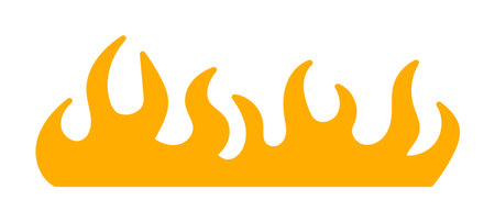 Vibrant orange flame graphic representing energy and heat. ideal for design and creative projects.のイラスト素材