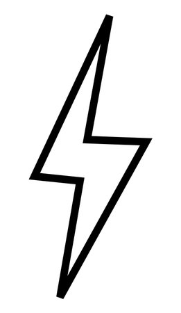 Sleek and dynamic lightning bolt icon, perfect for bold and striking graphic design projects.のイラスト素材