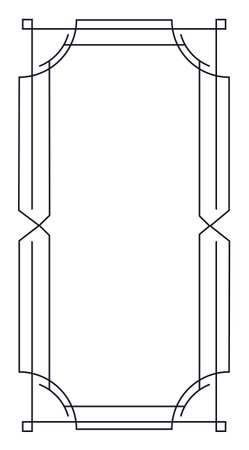 Intricate geometric frame design with classic elements, ideal for invitations and decorative projects.のイラスト素材