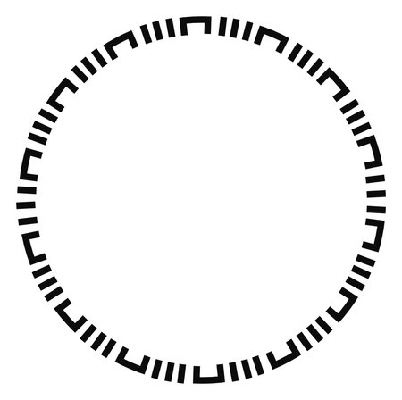 Minimalistic circular frame with geometric patterns for creative and decorative use in various projects.のイラスト素材