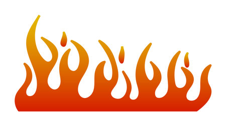 Stylized flames illustration showcasing vibrant red and yellow hues, perfect for creative backgrounds.のイラスト素材