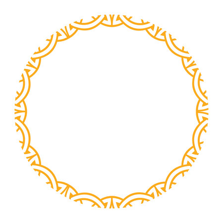 Circular pattern featuring intricate celtic and nordic motifs, ideal for decorative designs and borders.のイラスト素材