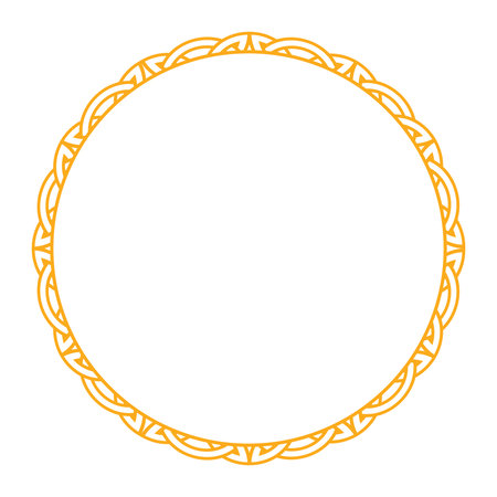 Intricate circular frame featuring celtic and viking knot patterns. ideal for decorative and art projects.のイラスト素材
