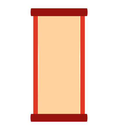 Elegant chinese scroll design with classic red framing, perfect for decor and cultural projects.のイラスト素材