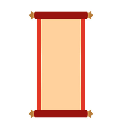 Illustration of a traditional chinese scroll, perfect for cultural decoration, design, or educational purposes.のイラスト素材