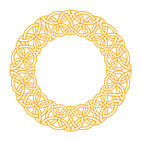 Detailed celtic knotwork frame depicting viking and nordic influences, perfect for decorative purposes.のイラスト素材