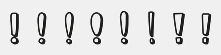 Black exclamation marks pattern on white background.