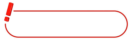 Bold red exclamation mark with oval line frame.のイラスト素材