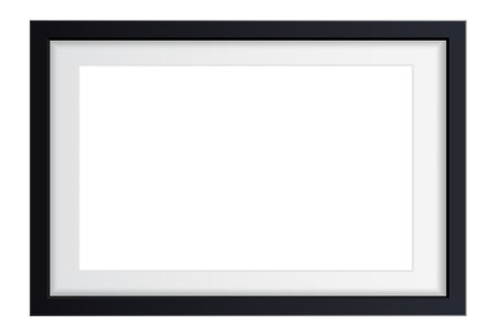 Empty black photo frame on white background.のイラスト素材