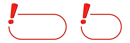 Red exclamation marks in speech bubble frames.のイラスト素材
