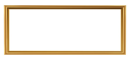 Empty gold frame on white background.のイラスト素材