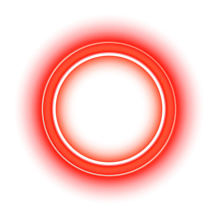 Glowing red circle with radiant rings art design.のイラスト素材