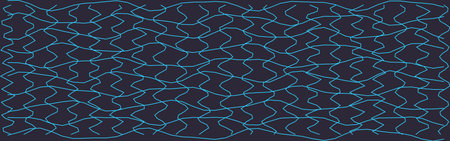 Intricate pattern featuring a distorted grid with blue lines on a dark background, perfect for...