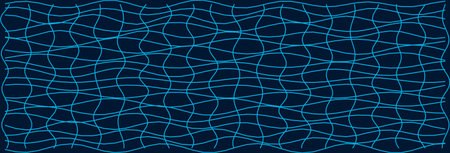 A dynamic abstract pattern with a distorted blue grid on a dark background, perfect for contemporary...