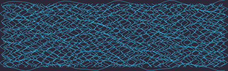 Intricate wavy grid pattern showcasing abstract lines and shapes on a dark background.